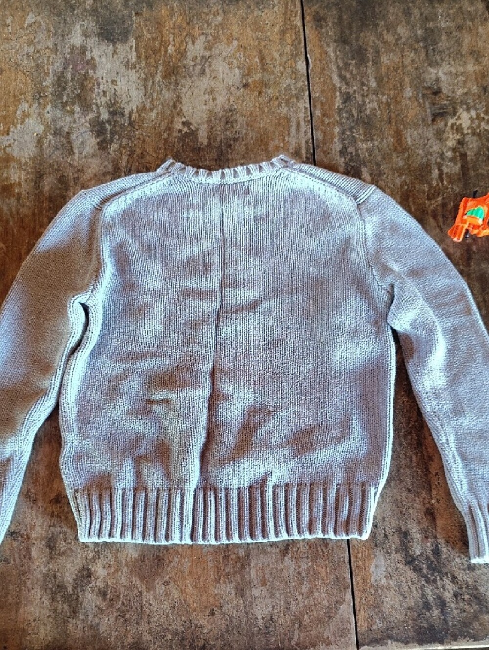 Polo by Ralph Lauren Beige Knit Sweater with Navy Label - Picture 3 of 3
